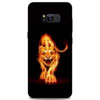 Lopard Samsung Galaxy S8 Plus Uyumlu Kılıf FireX (27) Tasarımlı Kılıf Ateşten Kaplan