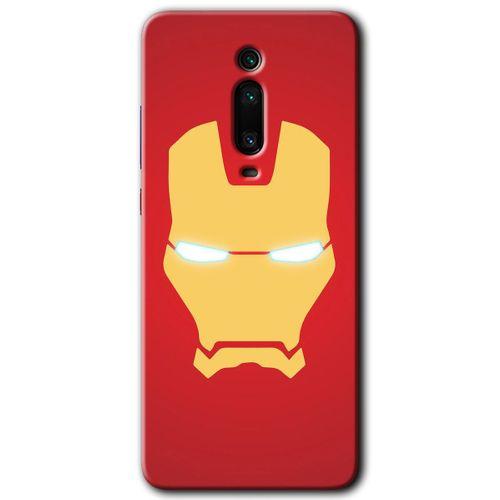 MRCİLETİSİM Xiaomi Mi 9T Kılıf Baskılı Kapak - İronMan + 5D Tam Kaplayan Cam