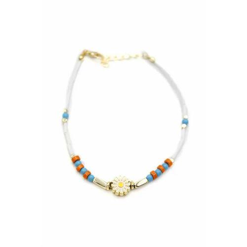 Boncuklu Papatya Halhal - Altın