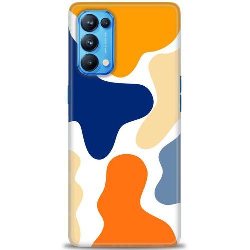 Oppo Reno 5 Pro Kılıf HD Baskılı Kılıf - Turuncu Lekeler + Tam Ekran Koruyucu