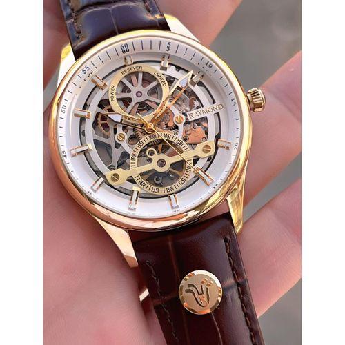 Raymond Nişan Ve Damatlara Özel Deri Kordon 2 Yıl Garantili Otomatik Erkek Kol Saati+Bileklik RMD.M9