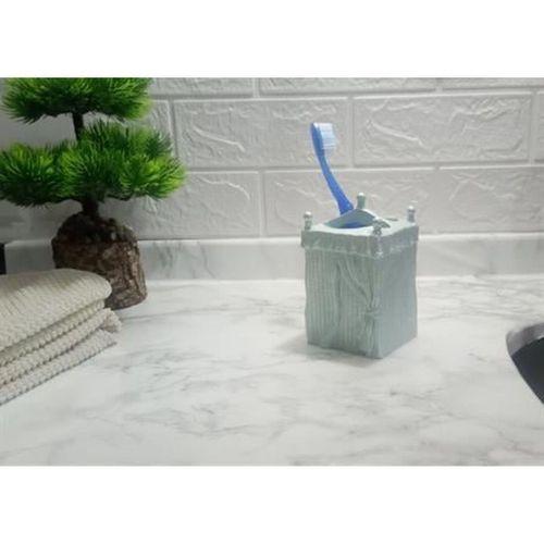 2 Adet Diş Fırçalık Deniz Feneri Model Poliresin 7X7X12Cm Banyo Seti