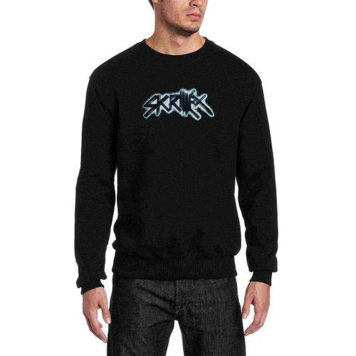 Skrillex 2 Baskılı Siyah Erkek Sweatshirt