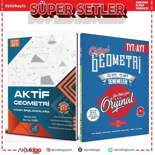 Aktif Öğrenme TYT AYT Geometri 0 dan Başlayanlara ve Orijinal Yayınları 24 TYT 17 AYT Deneme Seti 2 Kitap