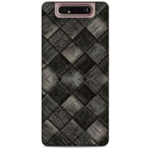 Samsung Galaxy A80 Kılıf Patchwork (25) Antişok Kapak Siyah Gri