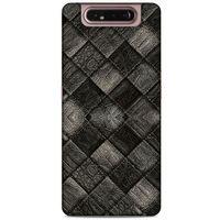 Samsung Galaxy A80 Kılıf Patchwork (25) Antişok Kapak Siyah Gri