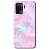 Oppo Reno 5 Lite Kılıf HD Desen Baskılı Arka Kapak - Pembe-Duman