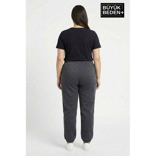 Kadın Büyük Beden N Logolu Paça Lastikli Rahat Kesim Jogger İnce Eşofman Altı SPR26BEAK951-4