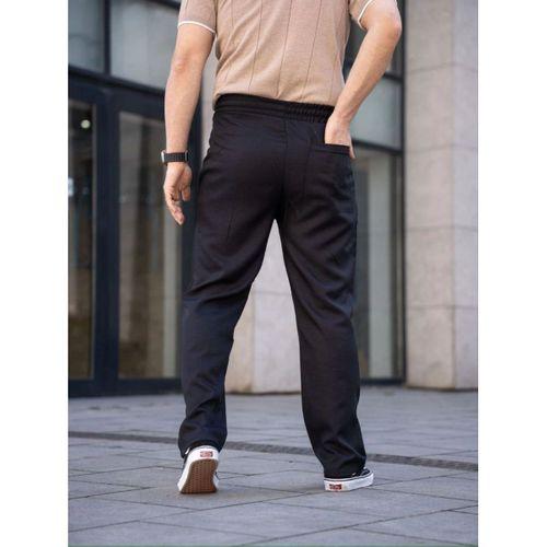 Erkek Keten Cepli Çıma Dikişli Jogger Buggy Pantalon Rahat Kalıp - Siyah