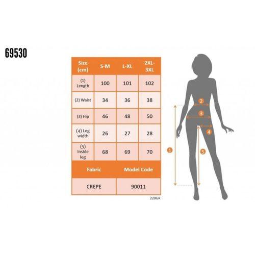Kadın üste Oturan Paçası Bilek üzerinde Biten Krep Kumaş Kumaş Pantolon 36 (S) - 50 (5XL)