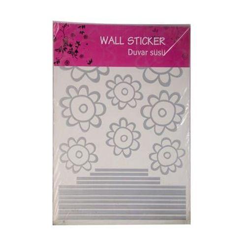 Defter Sticker,Laptop Sticker  Gri Papatyalı  Pvc 48X33X0,5Cm