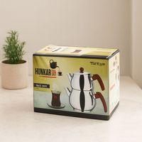 Midi Boy Çelik Çaydanlık Seti - Kendinden Süzgeçli Renkli Bakalit Kulplu (0.5L/0.75L)