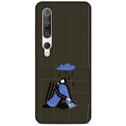 Xiaomi Mi 10 Pro Kılıf Depresyon (33) Hybrid Kılıf Kahve Toz Pembe