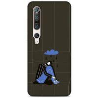 Xiaomi Mi 10 Pro Kılıf Depresyon (33) Hybrid Kılıf Kahve Toz Pembe