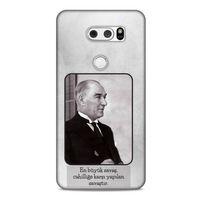 LG K40S Kılıf Atatürk (1) Kılıfı Açık Gri