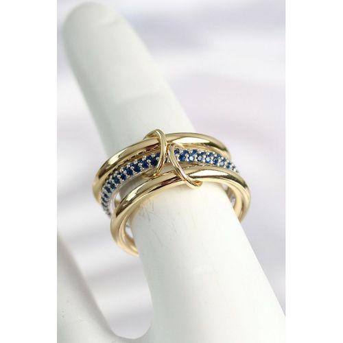 Pirinç Gold Renk Zirkon Taşlı 3'Lü Kadın Yüzük