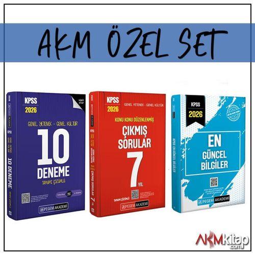 Pegem Yayınları KPSS 2026 Çıkmış Sorular 10 lu Deneme ve Güncel Bilgiler Seti 3 Kitap