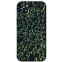 iPhone 14 Kılıf HD Desen Baskılı Arka Kapak - Temperli Cam - Çam Ağacı Ormanı