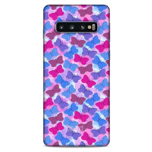 Samsung Galaxy S10 Kılıf Kelebek Etkisi (21) Koruyucu Kapak Yeşil Kırmızı