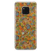 Huawei Mate 20 Pro Kılıf Doodle Piknik Seti Arka Kapak Koruma Desenli Full Koruyucu
