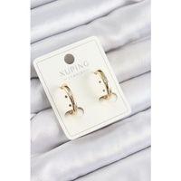 Xuping Zirkon Taşlı Oval Model Gold Renk Kadın Küpe