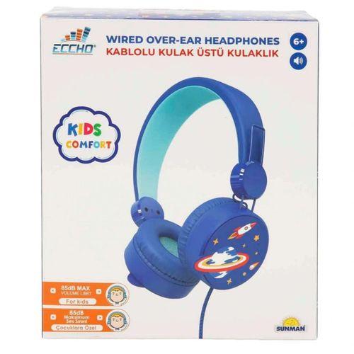 Uzay Desenli Mikrofonlu Kulak Üstü Kulaklık