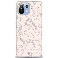 Xiaomi Mi 11 Lite Kılıf HD Baskılı Kılıf - Kadın Silüeti + Tam Ekran Koruyucu