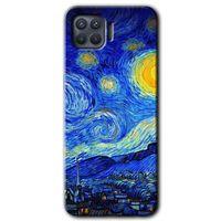 Oppo Reno 4 Lite Kılıf HD Desen Baskılı Arka Kapak + Temperli Cam - Starry Night