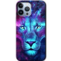MRCİLETİSİM iPhone 13 Pro Kılıf HD Desen Baskılı Arka Kapak + Mat Kobra Cam - Neon Lion