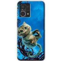 MRCİLETİSİM Oppo Reno 7 4G Kılıf HD Desen Baskılı Arka Kapak+Temperli Cam - Çılgın Kedi