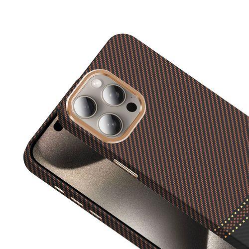 Apple iPhone 15 Pro Kılıf M-safe Şarj Özellikli Karbon Fiber Görünümlü Zore Gros Kapak