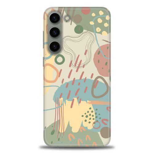 Samsung Galaxy S23 Kılıf HD Baskılı Kılıf - Renkli Tuval + Tam Ekran Koruyucu