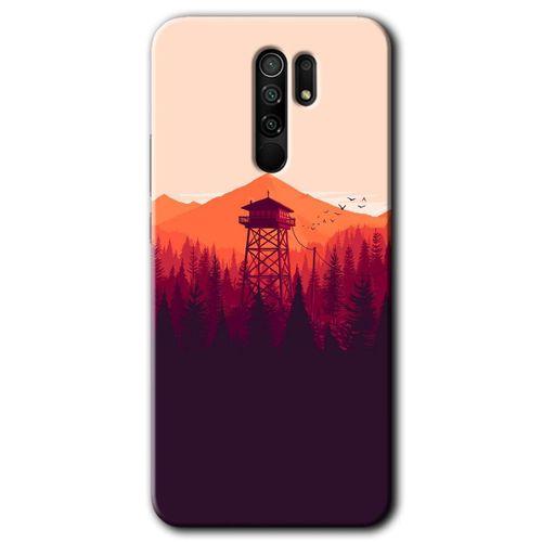 Xiaomi Redmi 9 Kılıf Baskılı Arka Kapak - Gözlem Kulesi +Tam Ekran Koruyucu