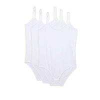 3 Adet İp Askılı Kadın Çıtçıtlı Body Beyaz