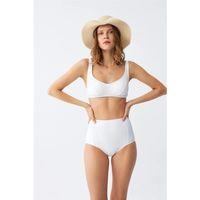 Kadın Basic Beyaz Pedli Yüksek Bel Bikini Takımı