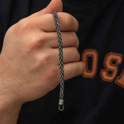 Gümüş Kazaziye Örgü Bileklik