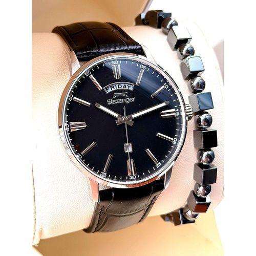 Slazenger Erkek Deri kordon Bileklik Hediyeli 2 Yıl Garantili Suya Dayanıklı Kol Saati VS.BLKT.0760