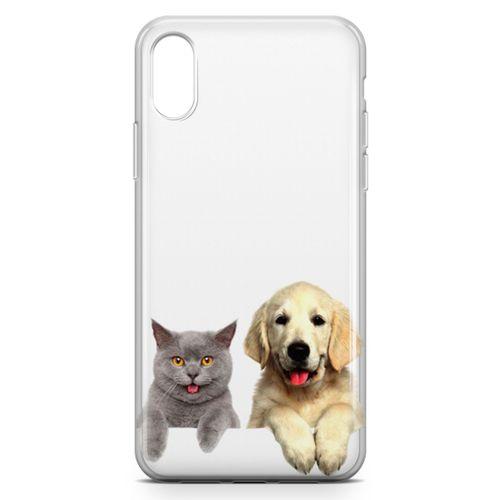 Apple iPhone XS Kılıf Scottish Fold Kedi Ve Köpek Arka Kapak Koruma Desenli Full Koruyucu
