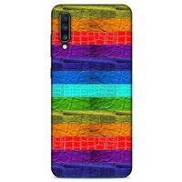 Samsung Galaxy A70s Kılıf Patchwork (38) Neo Hybrid Kılıf Yeşil Kırmızı Mor