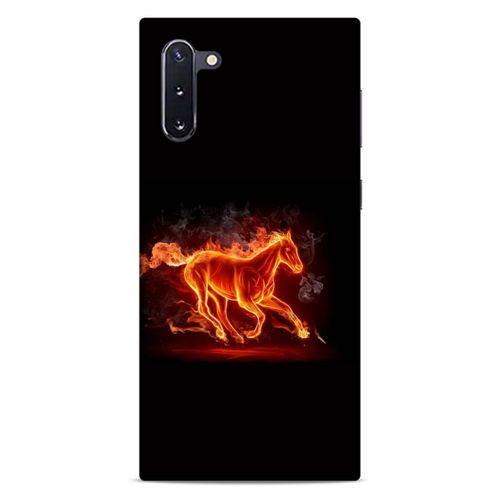 Lopard Samsung Galaxy Note 10 Uyumlu Kılıf FireX (28) Arka Kapak Ateşli At