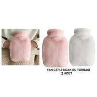 Sıcak Su Torbası 2 Adet,Yan Cepli Peluş Termofor 27X17X2Cm  750Ml