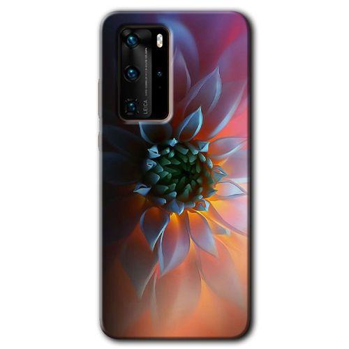 Huawei P40 Pro Kılıf HD Desen Baskılı Arka Kapak - Çiçek Motif + Kırılmaz Cam