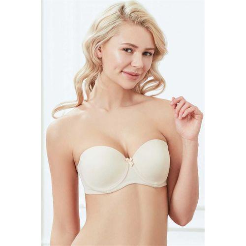 Kadın Balenli Desteksiz Dolgusuz Askısız Straplez Günlük Klasik T-shirt Sütyeni