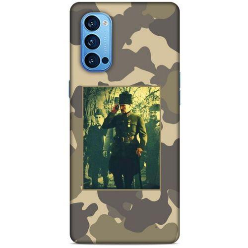 Oppo Reno 4 Pro Kılıf Atatürk (14) Lansman Kılıf Kamuflaj Krem