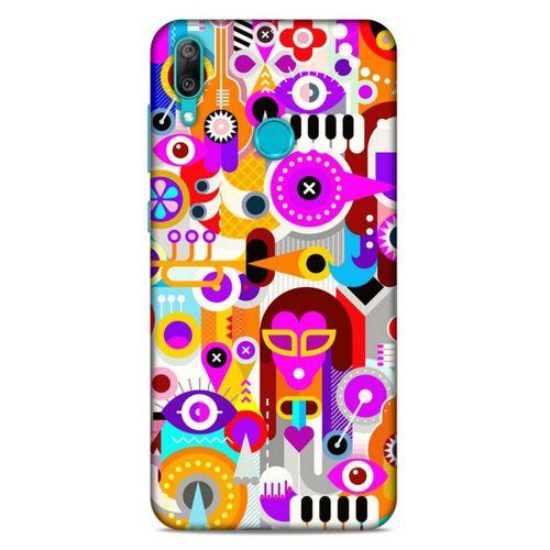 Lopard Huawei Y7 Prime 2019 Uyumlu Kılıf Soyut Sanat (20) Desenli Koruyucu Kılıf