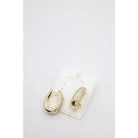 Taşlı Halka Küpe - Altın