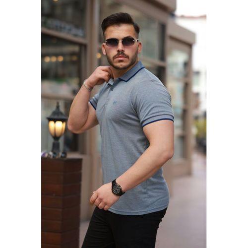 Erkek Yakalı Kagi Kumaş Kısa Kollu T-shirt