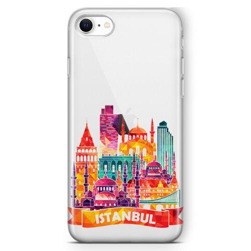 Apple iPhone SE 2020 Kılıf İstanbul Turistik Mekanlar Arka Kapak Koruma Desenli Full Koruyucu