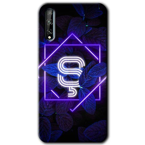 Huawei P Smart S Kılıf Kapak - Dark Neon Yaprak Ş Harfi +Hayalet Ekran Yandan Gözükmez