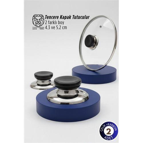 Bianca Serisi 2’li Paslanmaz Çelik Lüks Tencere Kapağı Tutucu Seti - 4.3 - 5.2 cm Universal